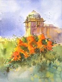 Sadia Arif, 11 x 15 Inch, Watercolor on Paper, Cityscape Painting, AC-SAD-069